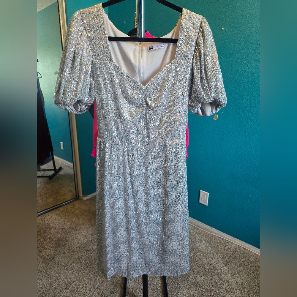 Silver Sequin Dress